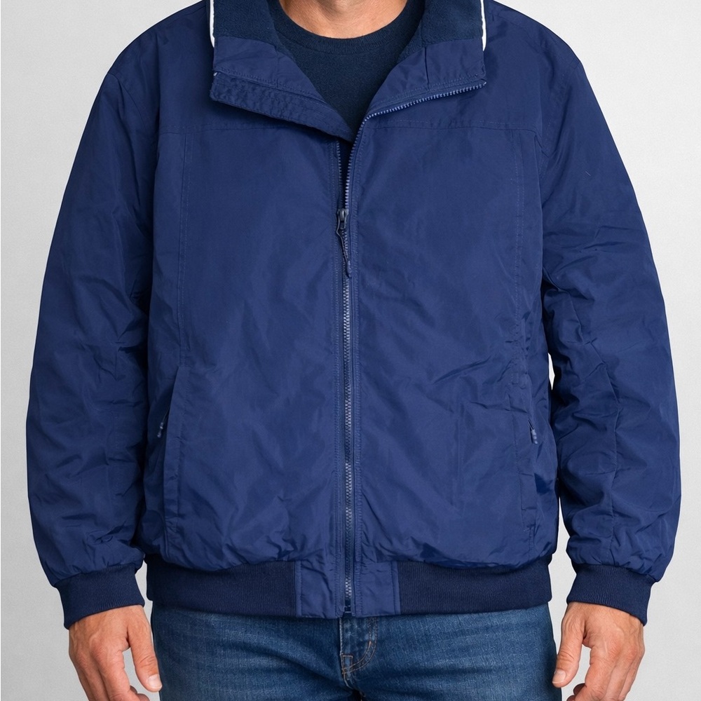 Lands' End Squall Jacket Men’s XL Navy Fleece Lined Zip Like New